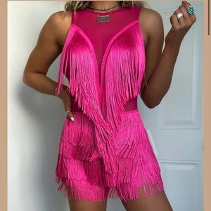 Punchy Blonde fringe romper